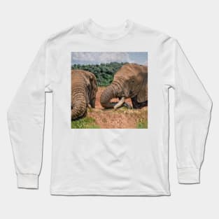 Cute elephant (animal, baby elephant, elephant art, cage the elephant and elephant painting) Long Sleeve T-Shirt